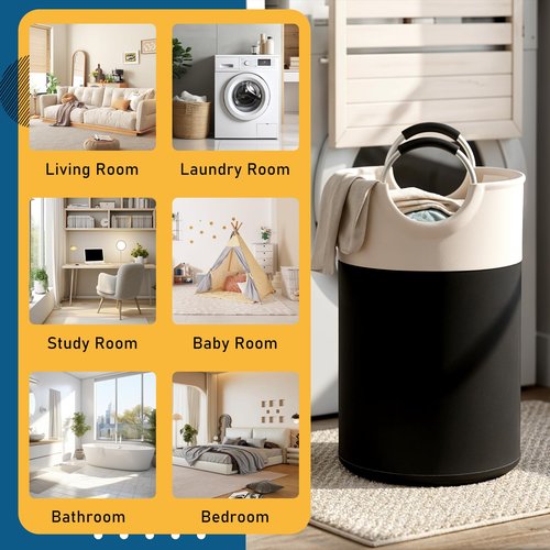Dimeho 4 Pack 82L Laundry Basket, Waterproof Fabric Clothes Baskets Dirty Clothes Hamper Laundry Bag with Foam-Protected Aluminum Handles for College Dorm Family Bathroom