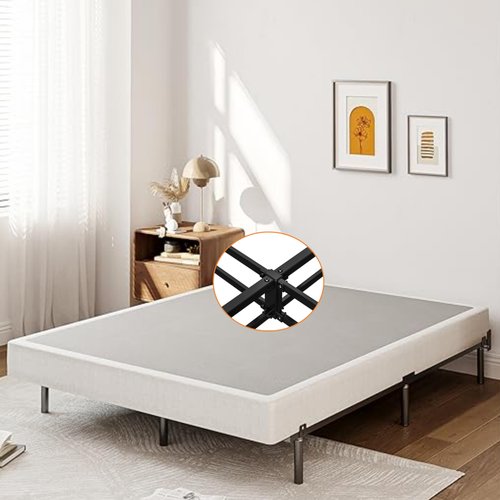 Aardhen 9 Inch High Profile Queen Box Spring Strong Metal Frame Mattress Foundation, Quiet Noise-Free,Easy Assembly, 3000lbs Max Weight Capacity