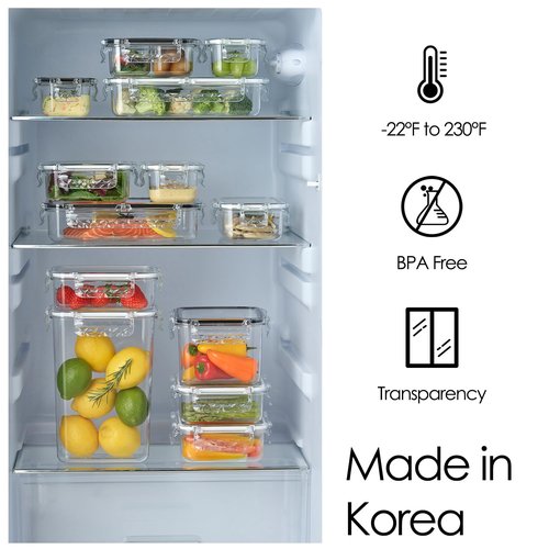 gotman Airtight Food Storage Container with Lid (111.6 oz,With Removable Drain Tray)-BPA-Free | Dishwasher, Microwave & Freezer Safe | Leak-Proof Lids | Kimchi Storage Container | Fresher Food