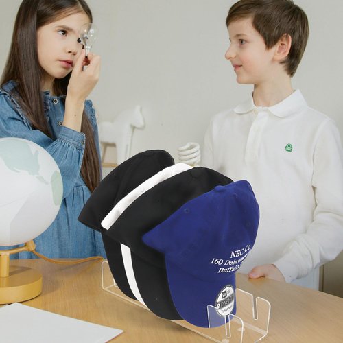 EMOMAS Acrylic Hat Organizer for Baseball Caps, 2 Pack Clear Hat Holder, Closet Hat Storage Holds 14 Caps, Hat Stand for Baseball Caps