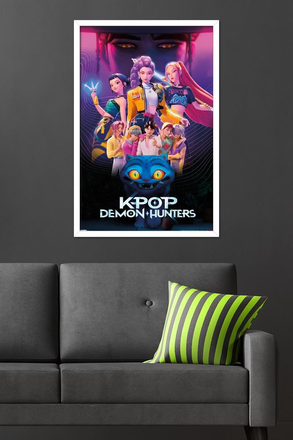 Netflix KPop Demon Hunters Wall Poster - Framed 34L x 22.4W | Stylish Home Decor