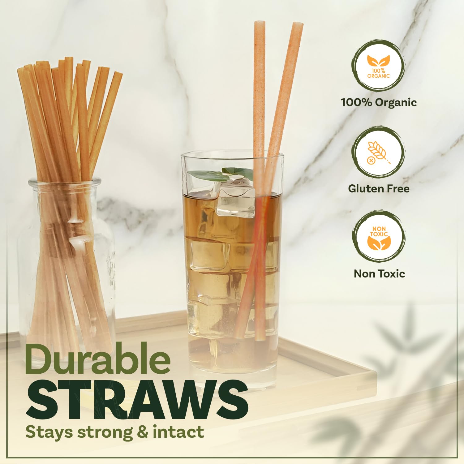 Weemium Sugarcane Straws [300 Pack] 8.25" | FSC Certified 100% Compostable Straws Disposable for Warm and Cold Drinks | Plastic-free & Biodegradable Packaging | Eco friendly made with Sugarcane Fiber