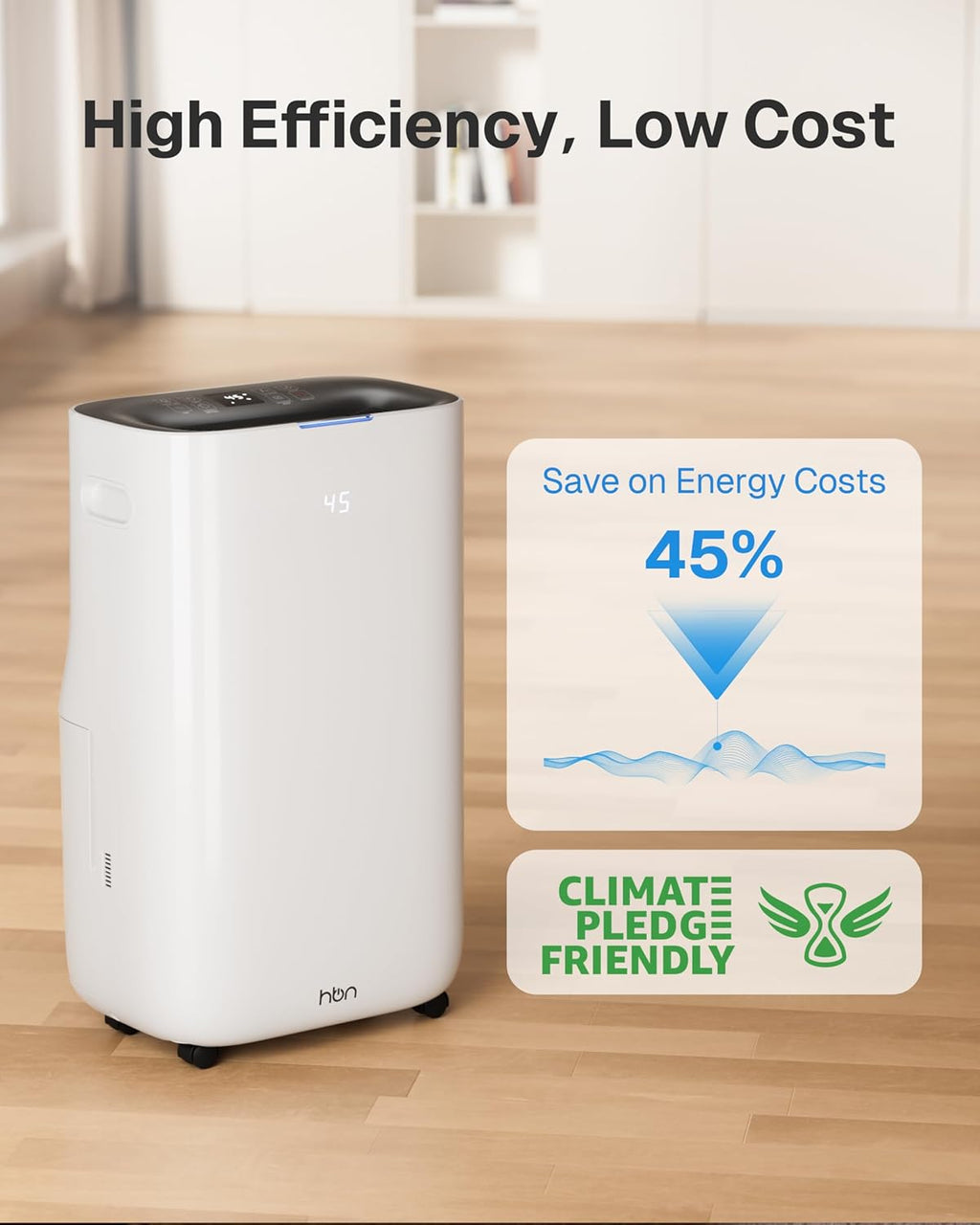 Skiennix 4500 Sq.Ft Dehumidifier - Smart Humidity Control | 80 Pint/Day with Drain Hose & 1.71 Gallon Tank