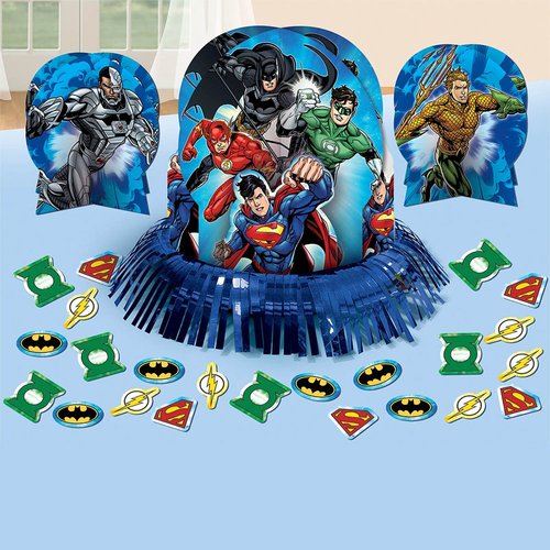 Amscan 281585 Justice League™ Table Decorating Kit, 1 pack (23 pcs), Party Favor