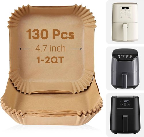 COSORI Disposable Air Fryer Liners - 2 Qt Parchment Paper Baking Sheets for Easy Cleanup