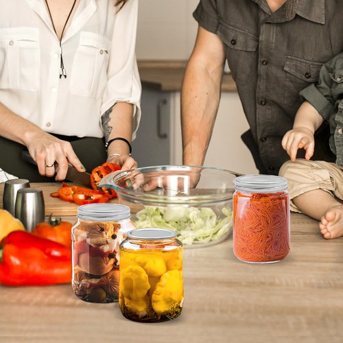 52Pcs Regular Mouth Canining Lid (70 MM/2.76 In), Split-Type Metal Canning Jar Lids for Ball Kerr Jar, Food Grade Material, 100% Fit & Airtight for Regular Mouth Mason Jar Lids