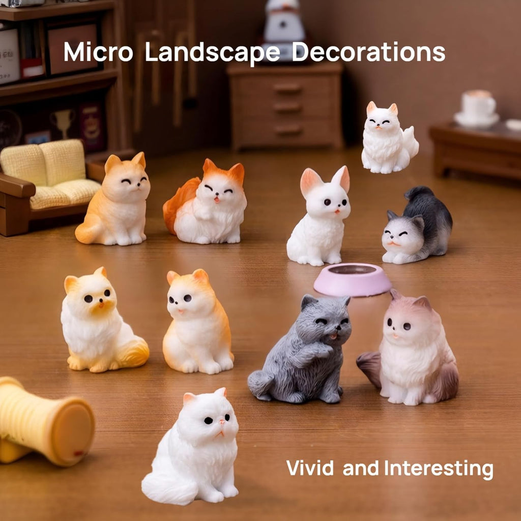 Skiennix 24 Pcs Mini Cat & Dog Figurines Set - Cute Realistic Resin Animal Models for Home Decor & Party Favors