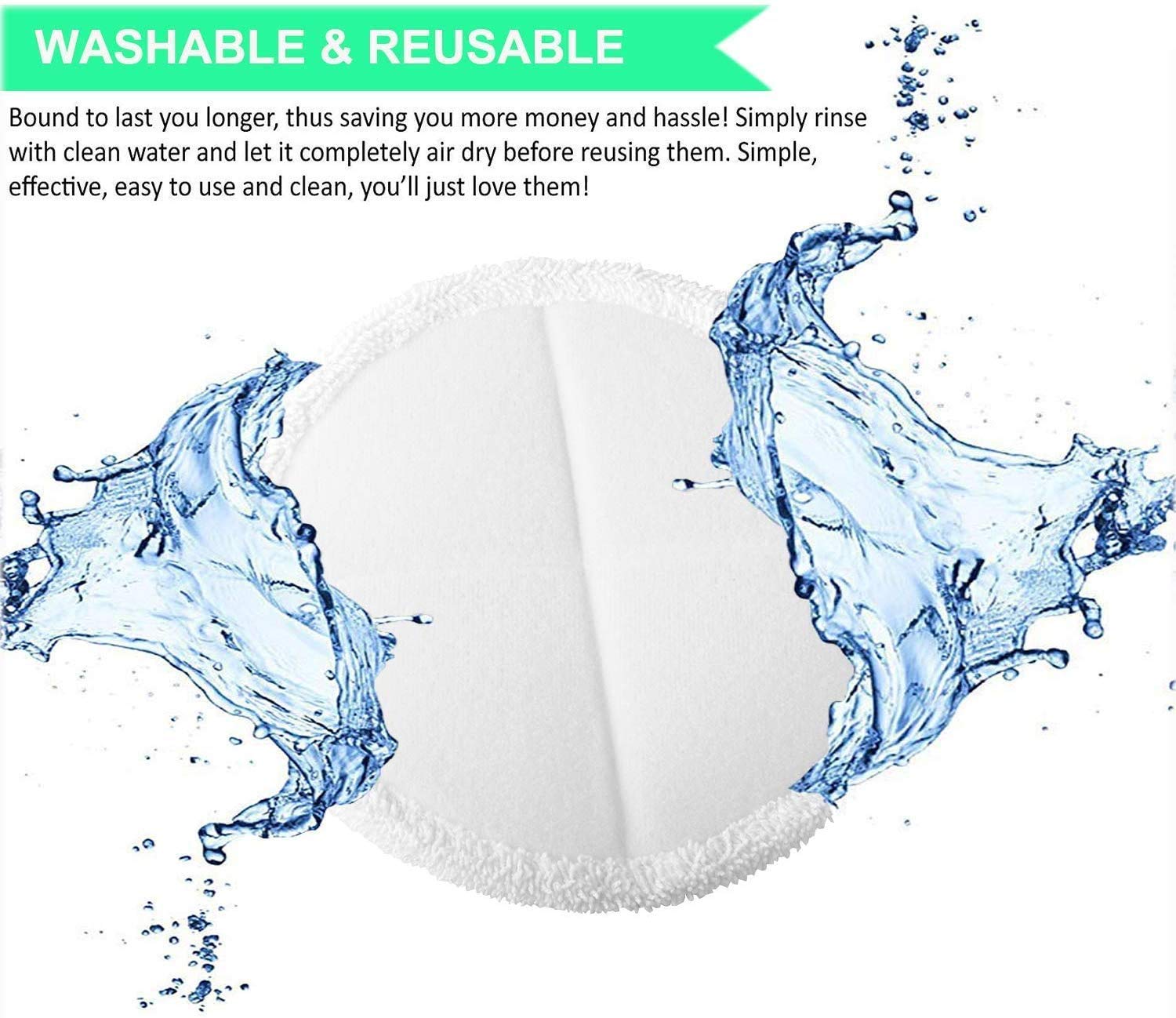 Replacement Mop Pads Compatible with Bis-Sell Spinwave 2124 2039A 2307 23157 20391 20399 - Hard Floor Mop Pads Kit (Included 4 Soft Pads+4 Scrubby Pads)