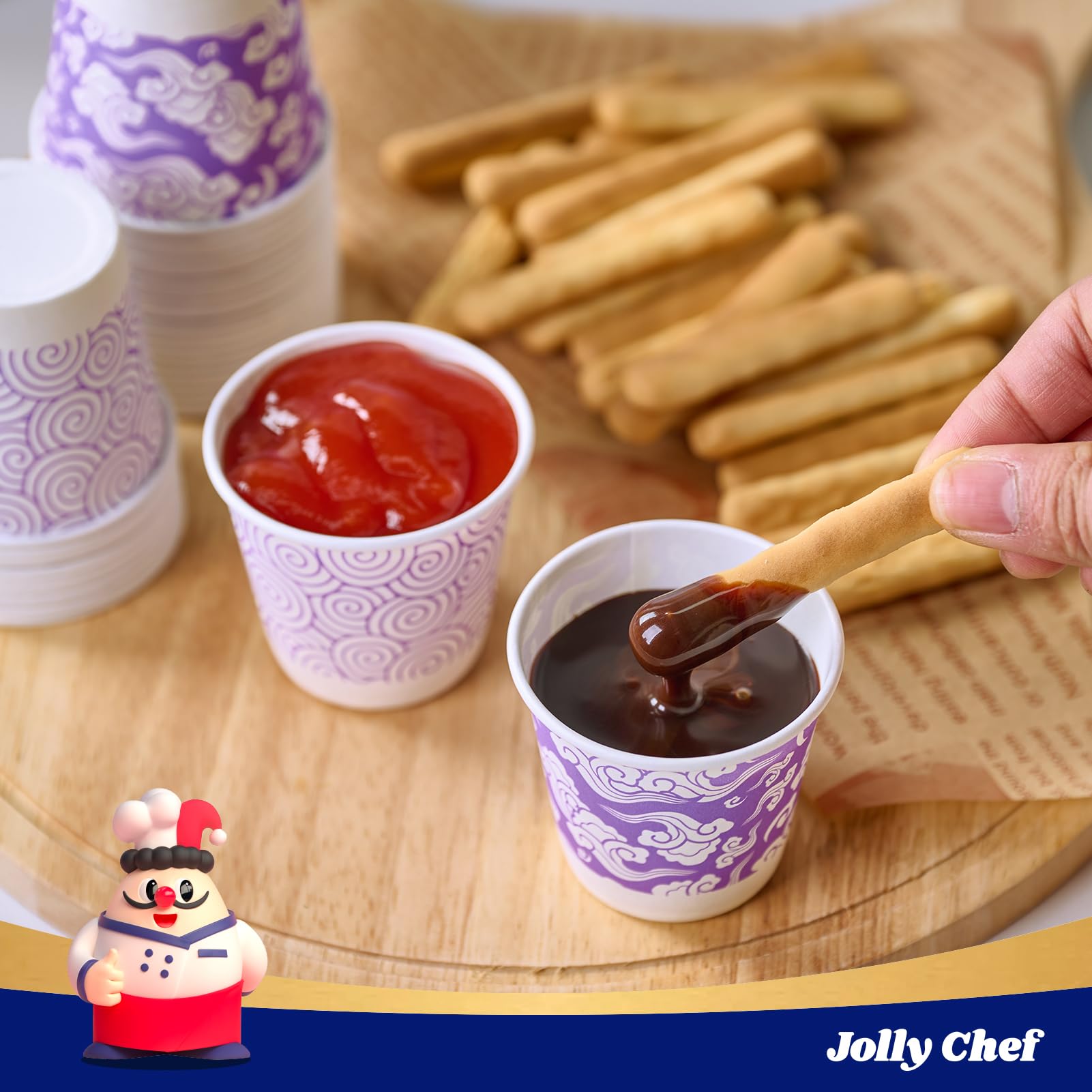 JOLLY CHEF 300 Pack Bathroom Paper Cups 3 oz Small Disposable Mouthwash Cups for Bathroom (Purple)