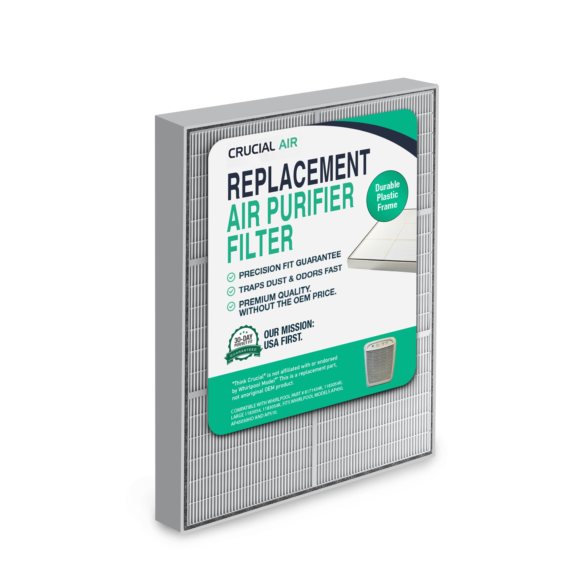1 HEPA Kenmore Air Purifier Filter, Fits Kenmore models 83200, 83202 (Progressive 335), 83230, 83354, 83355 & 295 Series,Compatible with Part # 83375 & 83376, Designed & Engineered by Crucial Air