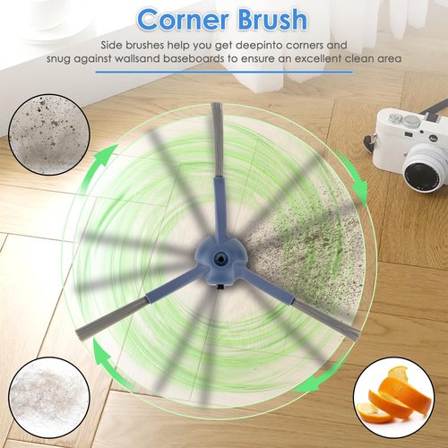(14 Pack) T20+ Replacement Parts Compatible with Airrobo T20+/ T25+/ T30+/ T25+C/ GT21 Robot Vacuum, Accessories Kit, 1 Roller Brush, 4 Side Brushes, 4 Dust Bags, 3 HEPA Filters, 2 Mop Pads