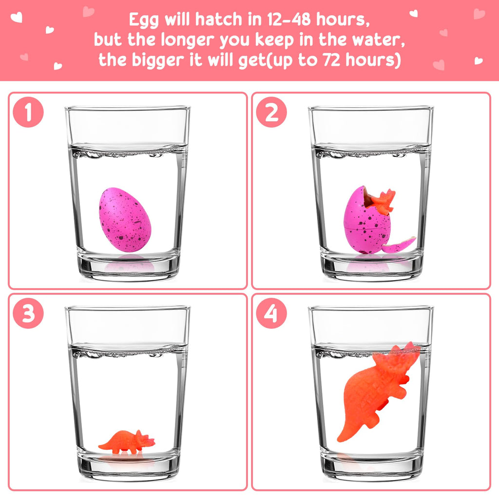 Valentines Day Cards Gifts For Kids 30 Dinosaur Egg With Valentines Cards Hatching Dino Egg Grow In Water Valentines Classroom School Exchange Prizes For Girls Boys Students (Valentine dinosaur eggs)