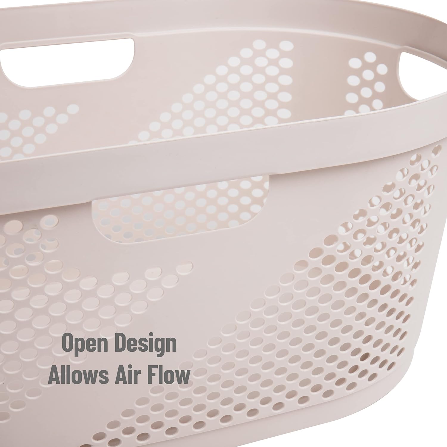 Mind Reader 40L Laundry Basket - Premium Wicker Design Clothes Hamper in Ivory Color