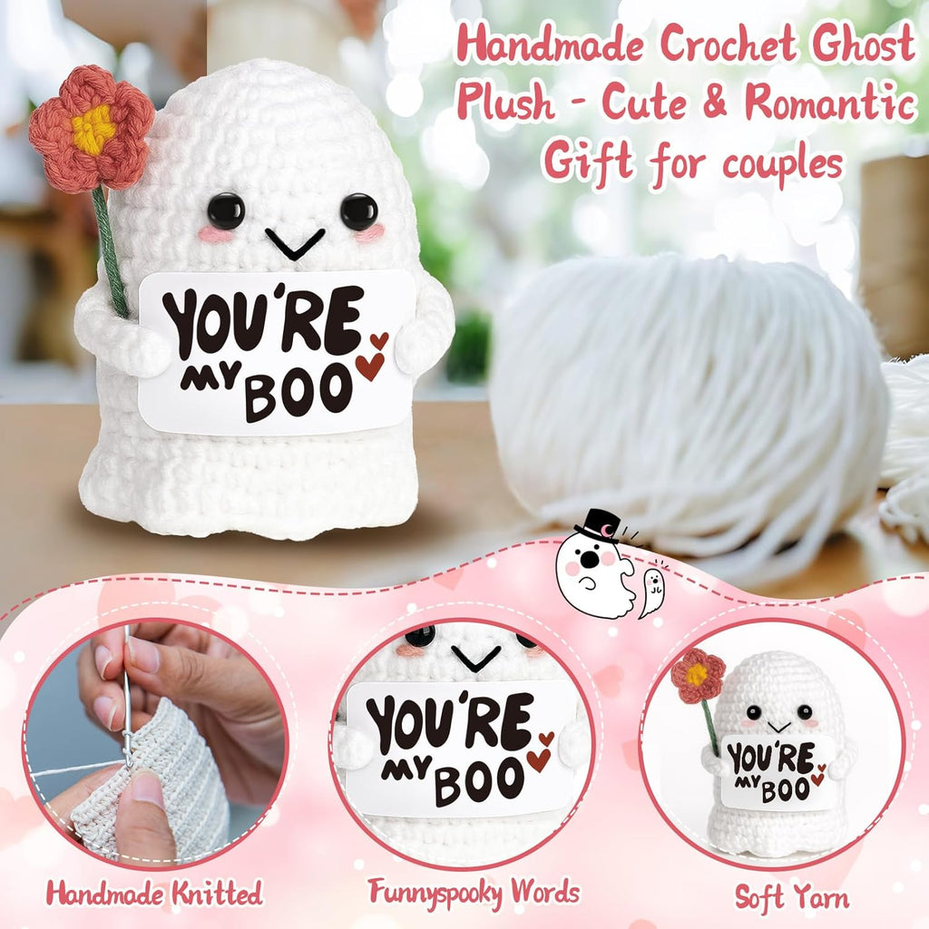 Skiennix You're My Boo Crochet Ghost - Cute Anniversary Gift for Him/Her | Perfect for Holidays & Easter