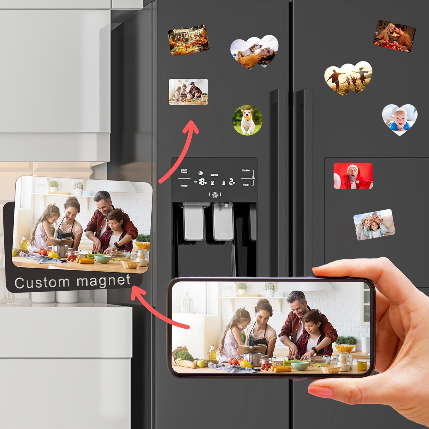 Skiennix Custom Photo Fridge Magnets - Personalized Home & Office Decor | Rectangle (1 Pc)
