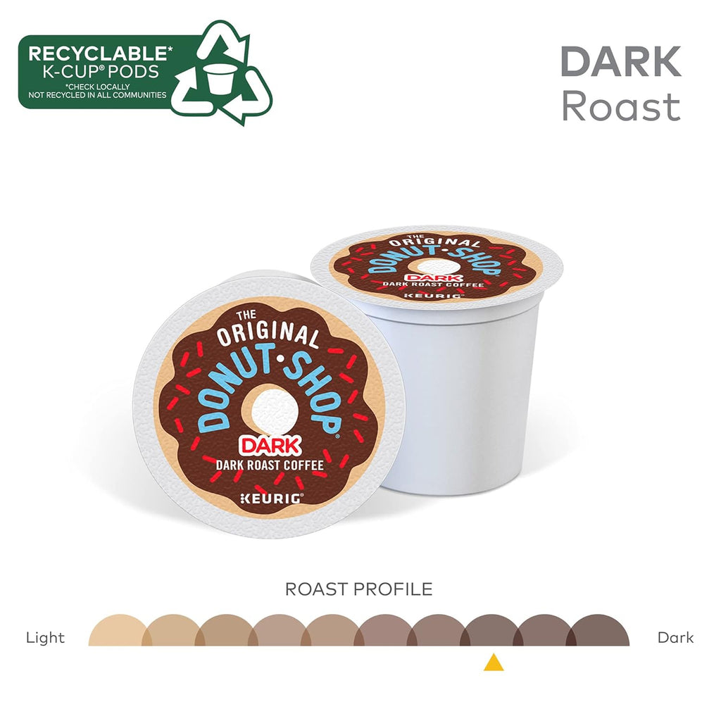 Original Donut Shop Dark Roast K-Cup Pods - Rich Flavor, Single-Serve, 72 Count