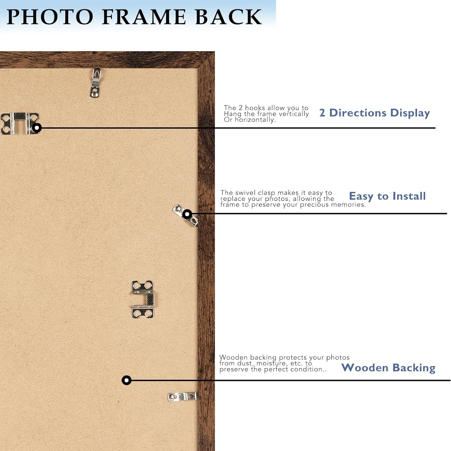 Skiennix 11x14 Picture Frame - Deep Brown Wood Frame with 8x10 Mat for Wall Display