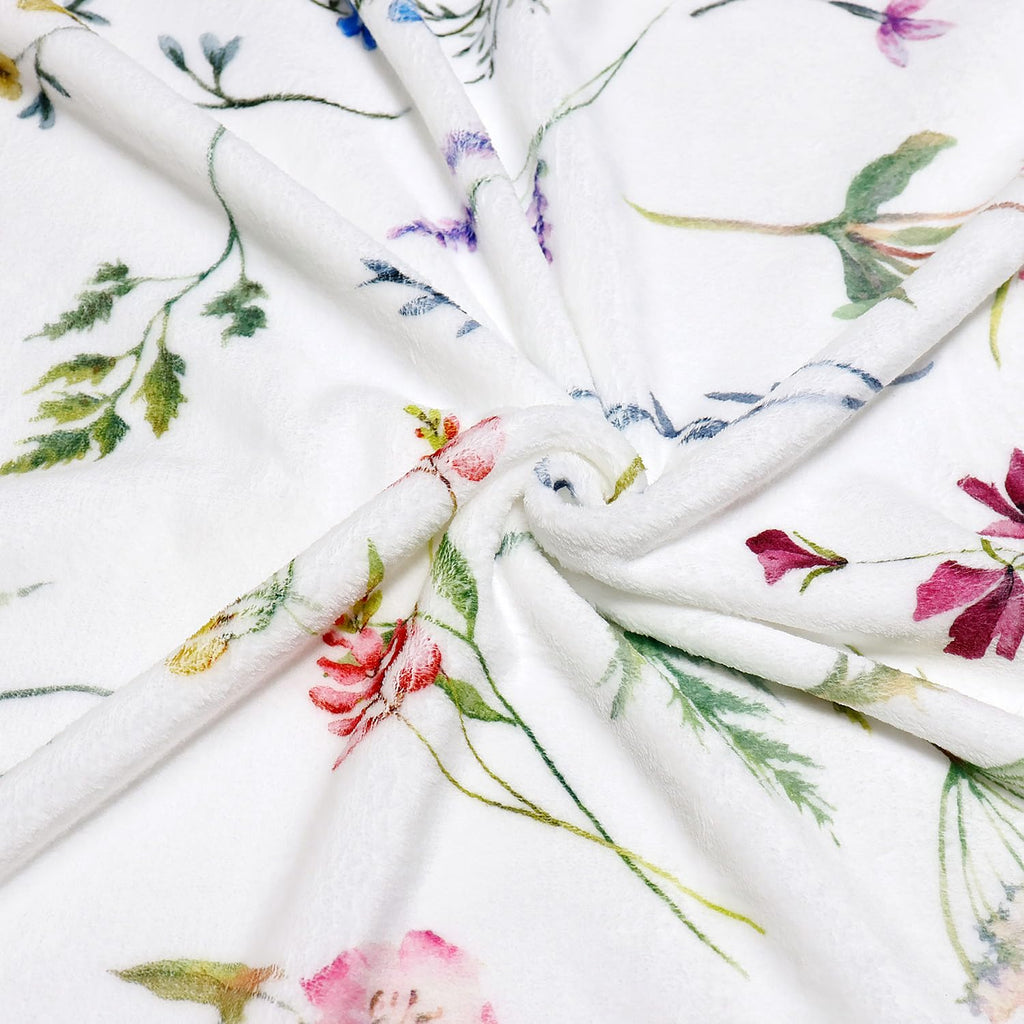 Floral Throw Blanket Wildflowers Throw Blankets Plant Floral Fleece Blankets Soft Warm Cozy Blanket Plush Throws Blankets Flower Decorative Blanket for Home Sofa Bedding 50" x 60"