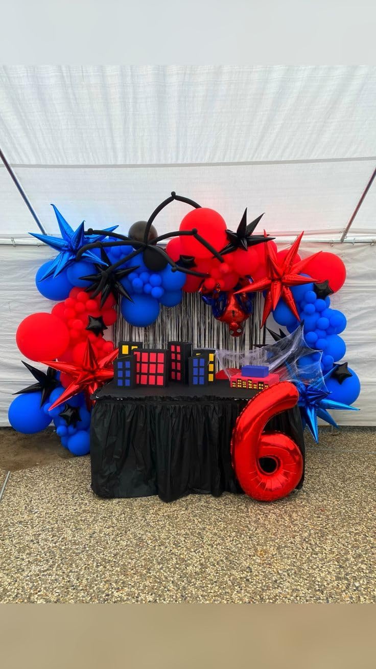 Red Number 6 Balloon - 40 Inch Giant Foil Balloon for 6th Birthday Party Decorations