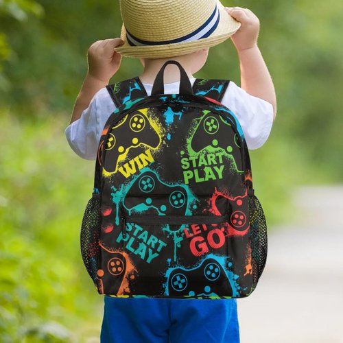 SinSenMa Game Joystick School Backpack for Kids,Waterproof Small Preschool Backpacks Kindergarten Elementary Lightweight Toddler Backpack Little Bookbag