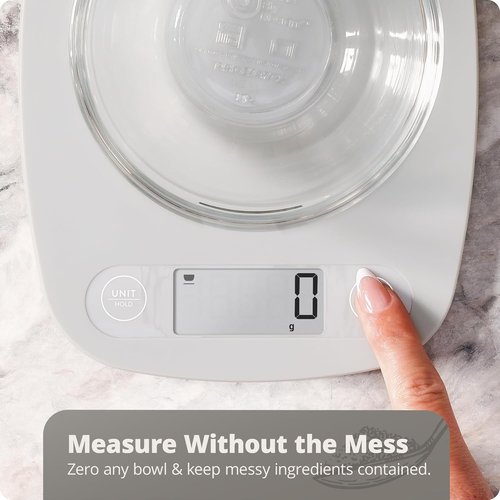 Greater Goods Food Scale - Digital Kitchen Scale with 1g Precision, Easy-Tare & Quick Conversion | Slim & Portable Design for Cooking & Baking