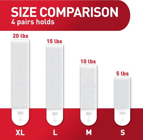 Command XL Heavyweight Picture Hanging Strips - 20 lb Capacity, 32 Pairs, Damage-Free Wall Hangers