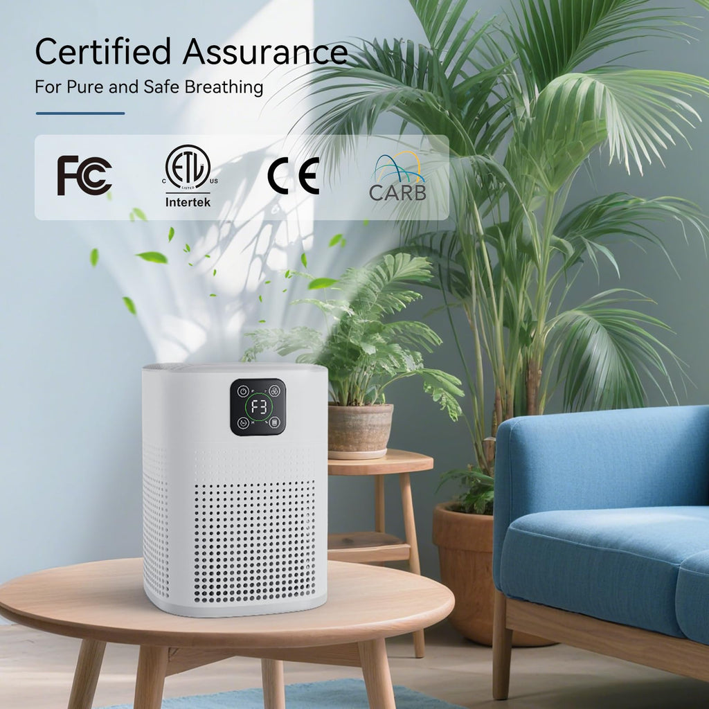 Ouneda Air Purifier for bedroom, air purifier for Home Large Room 1080 sqft with 360° Air Inlet, 3 Speeds, 9 timer, Energy Saving 12W for Home, Office, Living Room for Smoke Pet Dander Odor, White