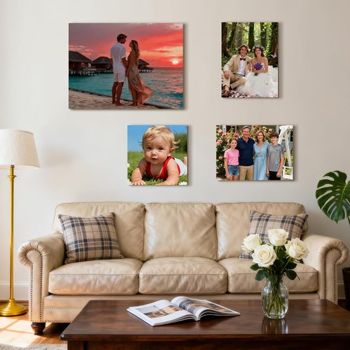 High-End Custom Canvas Prints - Solid Wood Frame, Ready to Hang | Perfect Gift for Weddings & Home (11"L x 14"W)