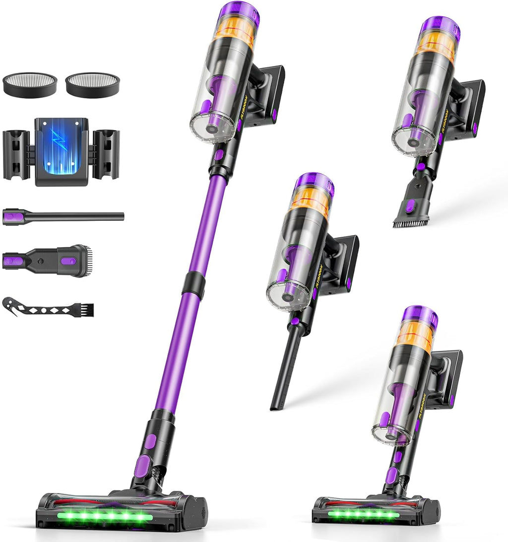 Skiennix Cordless Vacuum Cleaner - 650W, 48KPa Suction Power, Lightweight & Self-Standing Design for Pet Hair & Carpets