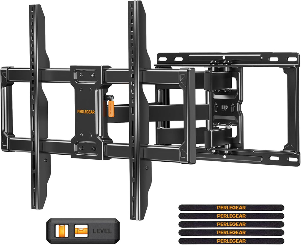 Perlegear Full Motion TV Wall Mount - Heavy Duty Bracket for 42-86 Inch TVs, Swivel & Tilt, Max VESA 600x400mm