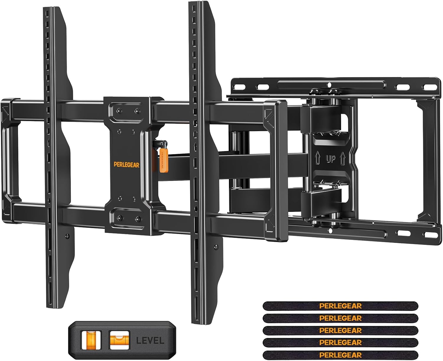 Perlegear Full Motion TV Wall Mount - Heavy Duty Bracket for 42-86 Inch TVs, Swivel & Tilt, Max VESA 600x400mm