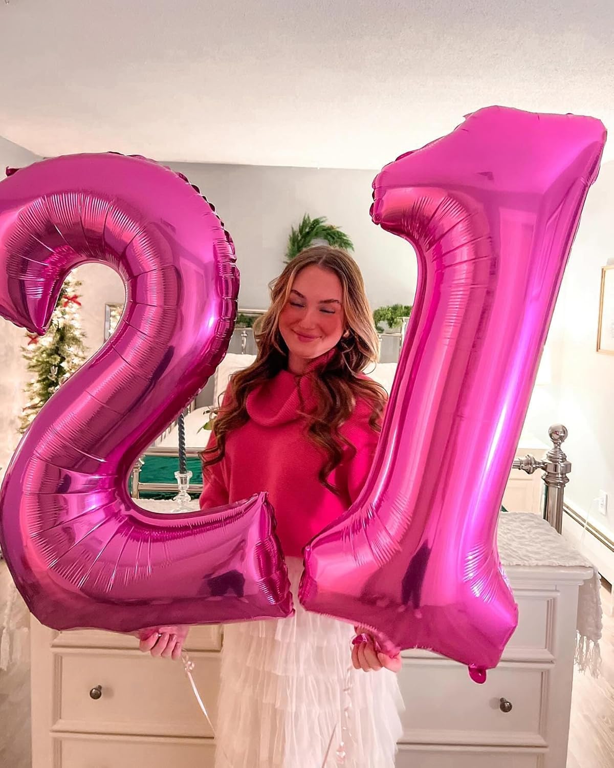 Number 7 Balloon by [Brand Name] - 40 Inch Hot Pink Giant Foil Balloon for 7th Birthday Party Decorations
