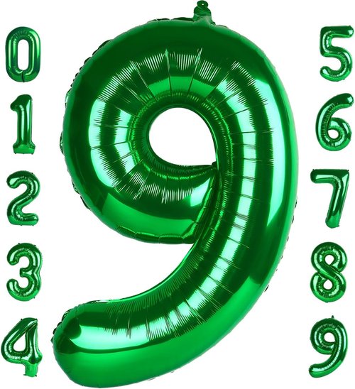 Dark Green 40-Inch Number 9 Balloon by [Brand Name] - Perfect for Birthday Parties, Weddings & Graduations