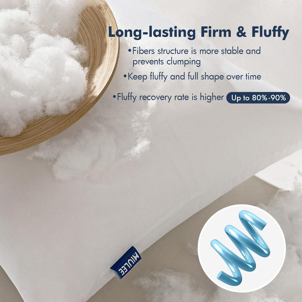 MIULEE Throw Pillow Inserts - Pack of 4, 18x18 Inch, 100% Virgin Fiber Filling for Ultimate Comfort