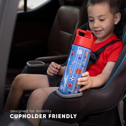 Simple Modern Kids Summit Water Bottle with Straw Lid | 14oz Stainless Steel Cup Insulated Tumbler Tumbler for Boys, School | Monster Truck Rally