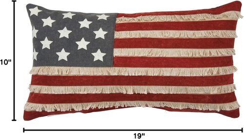 Primitives by Kathy 30505 Patriotic Throw Pillow, 19 x 10-Inch, American Flag