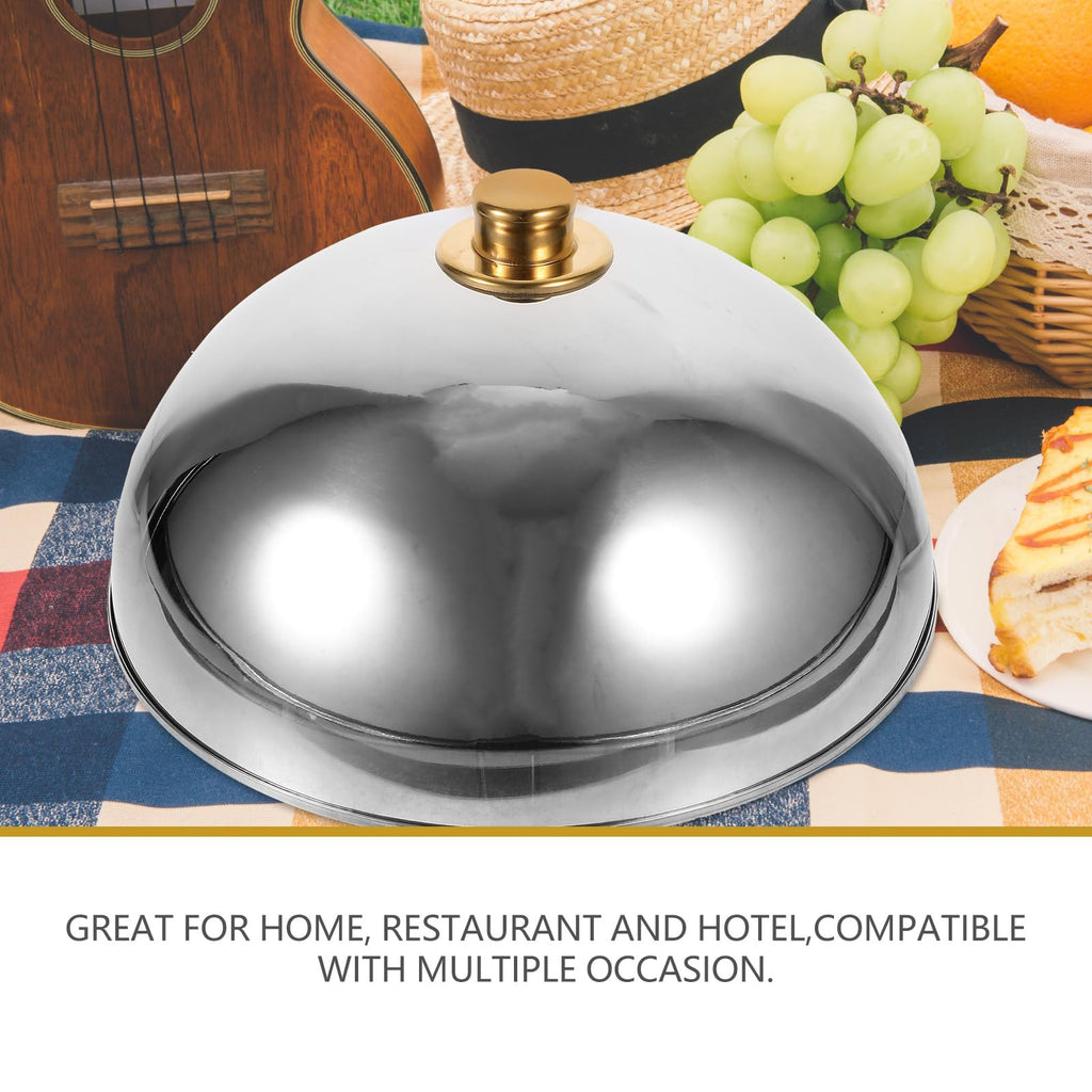 Yardwe Stainless Steel Food Cover Dome 12.59In Round Plate Cover for Home Restaurant Outdoor Use Heat Retention and Food Freshness