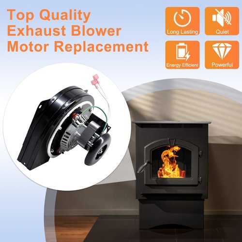 Criditpid Replacement 812-4400 Exhaust Blower for PelPro PP130, PP60, Quadra-Fire Santa Fe, Castile, Pleasant Hearth PH35PS, PH50CABPS Pellet Stoves.