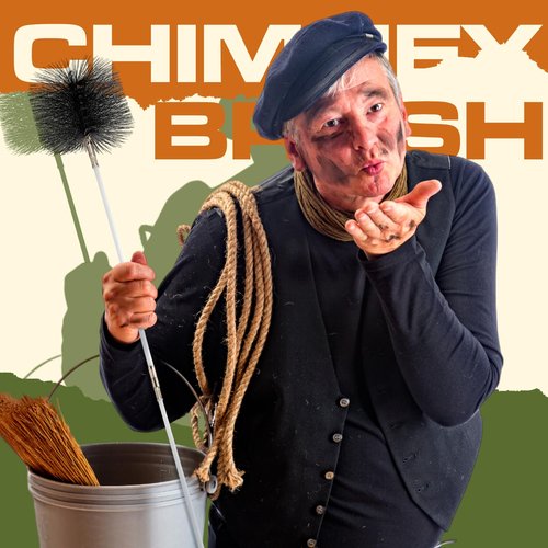 Teenyyou Wire Chimney Cleaning Brush with 1/4 Npt Fitting and 12 Rods, 6 Inch Round Steel Chimney Cleaning Brush and 16 Inch Fiberglass Rods for Hearth Fireplace(All-in-one)
