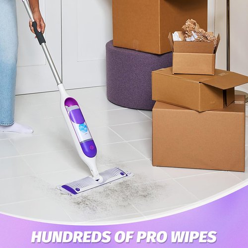Disposable Power Mop Pads Refills for Swiffer PowerMop，Multi-Surface Mopping Pad Refills for Floor Cleaning (White & Purple, 5 Pack)
