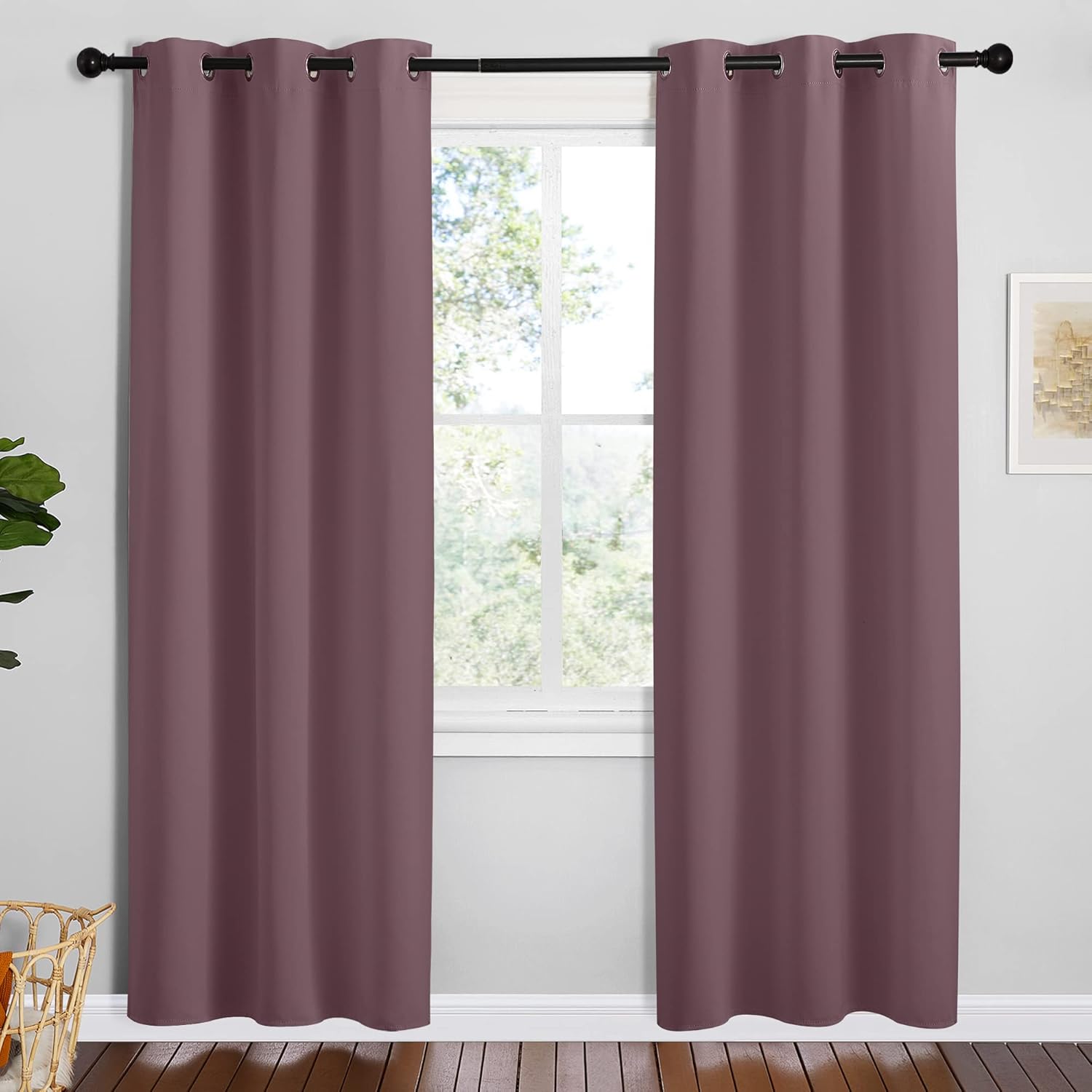 NICETOWN Room Darkening Curtains - Thermal Insulated Grommet Drapes, Set of 2, 42" x 78", Ideal for Kitchen & Bedroom