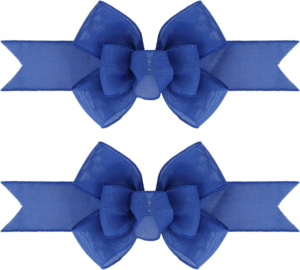Meseey Royal Blue Wired Ribbon - Handmade Burlap Bows for Wreaths & Gift Wrapping | 2 Pcs Set