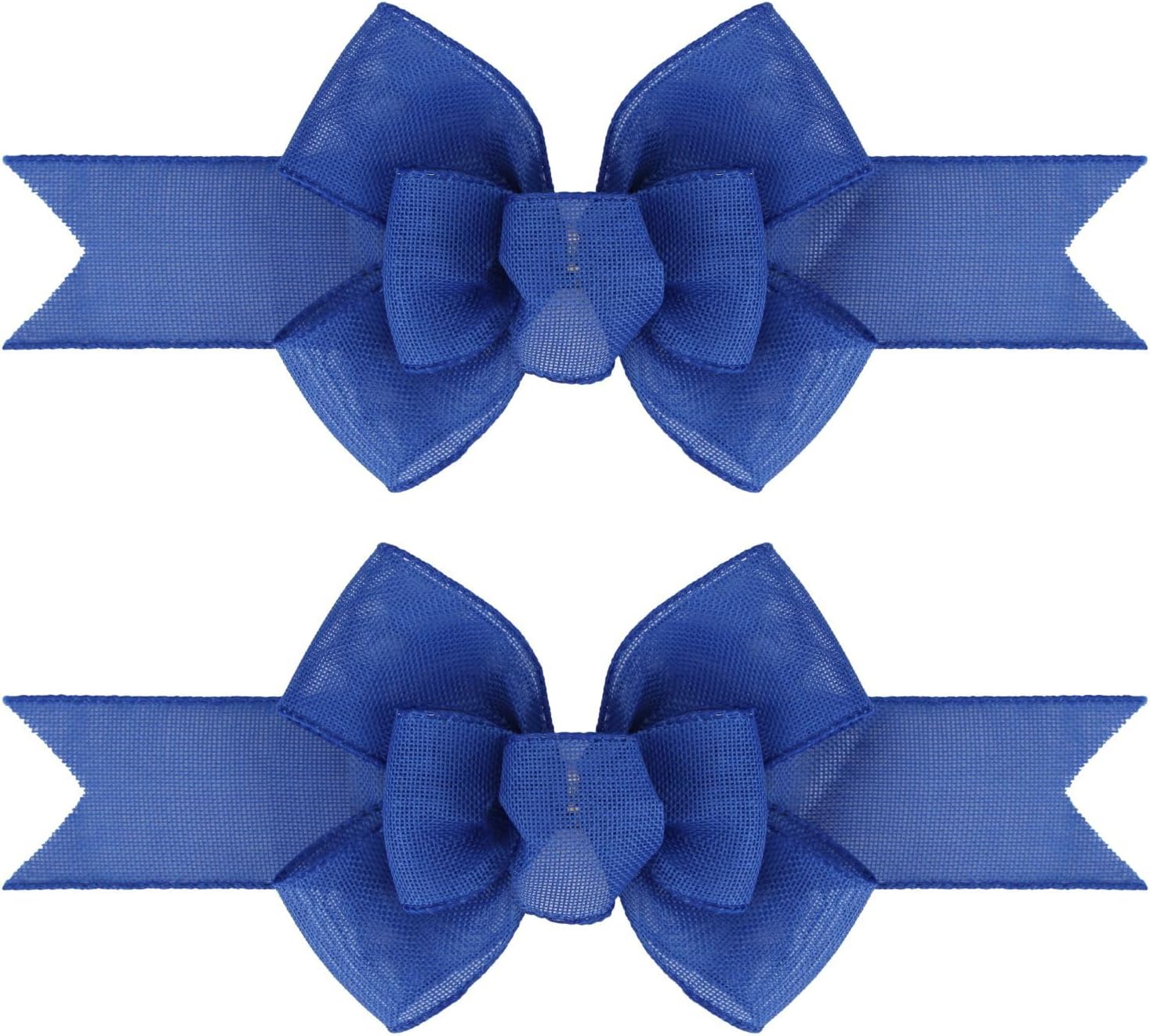 Meseey Royal Blue Wired Ribbon - Handmade Burlap Bows for Wreaths & Gift Wrapping | 2 Pcs Set