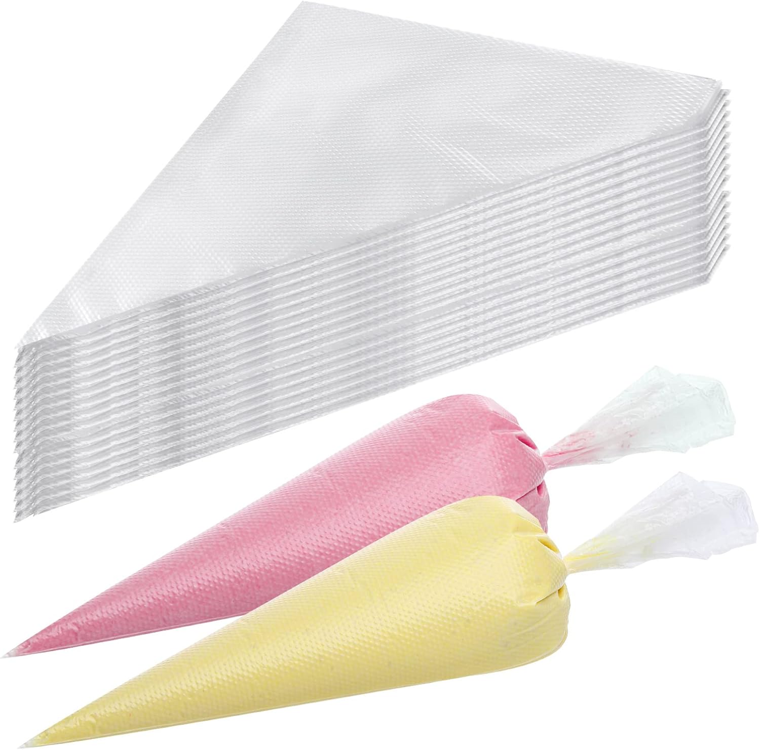 Skiennix 400 Pcs Disposable Piping Bags - 12 Inch Anti-Burst Tipless Icing Bags for Cake & Cookie Decorating