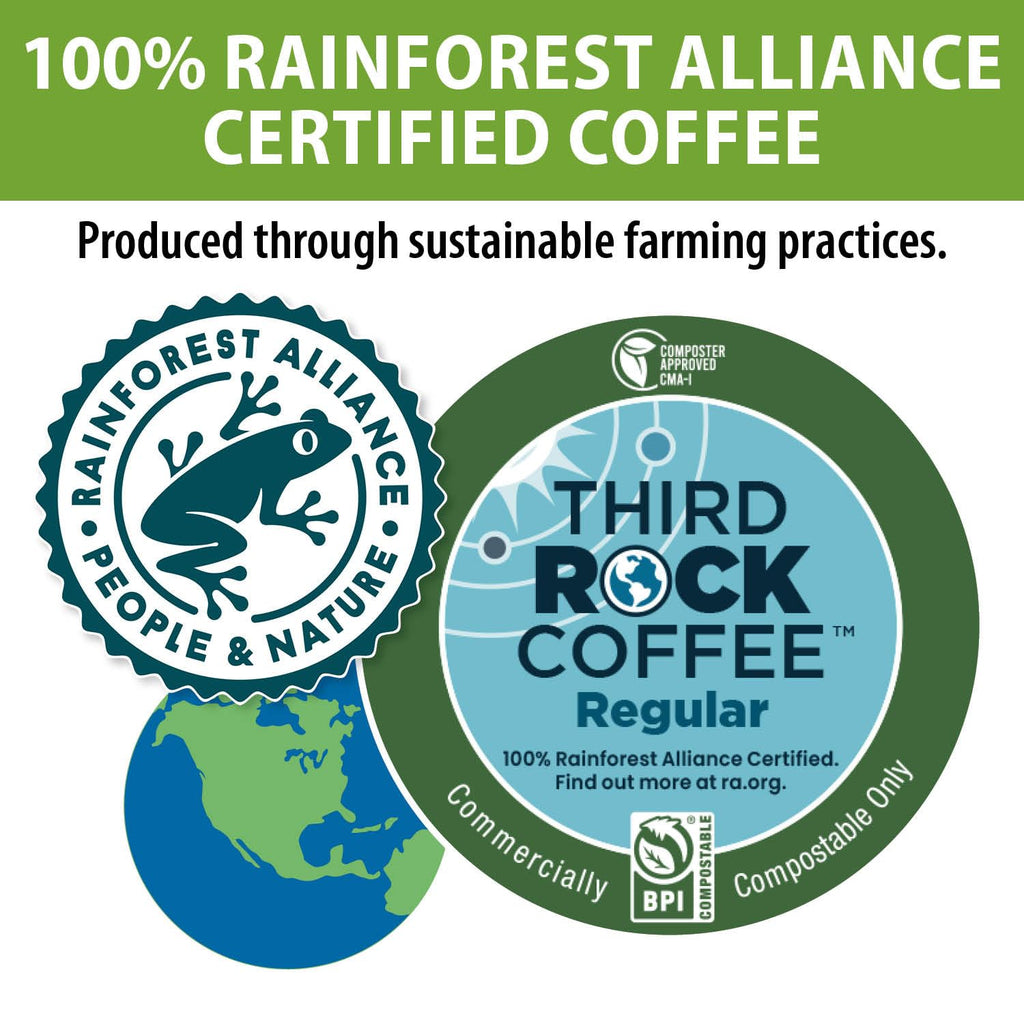 Third Rock Dark Roast Compostable Coffee Pods – 80 Count – 100% Rainforest Alliance Certified Coffee