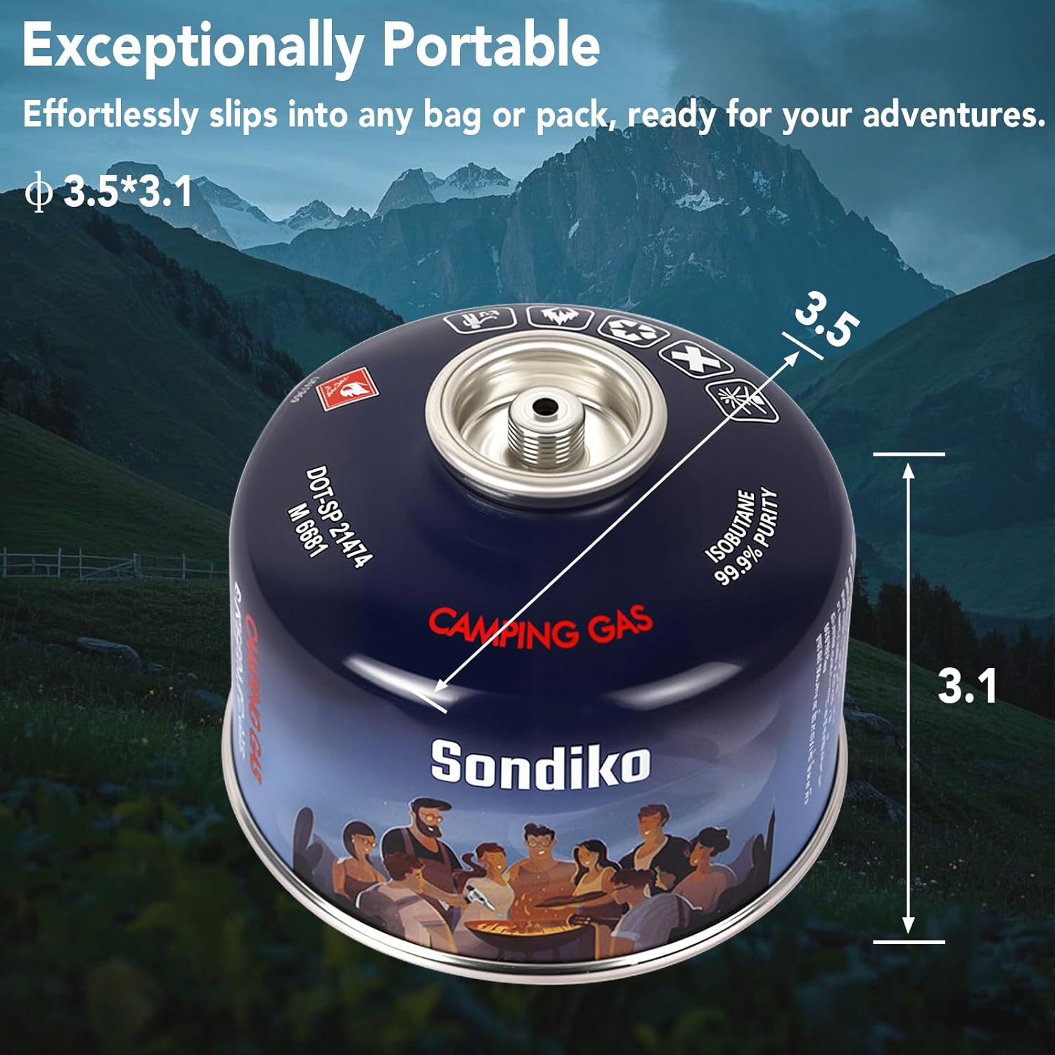 Sondiko Iso Butane Fuel Canister - 100g Pack of 2 | High-Efficiency Fuel for Camping Stoves