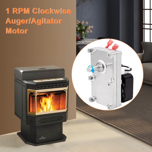 Criditpid 1 RPM Clockwise Auger Feed Motor for Breckwell P1000 Big E, P22, Napoleon NPS40, NPS45 Pellet Stove, CW1H Auger Motor Replacement for Breckwell C-E-017, Napoleon NPAM.