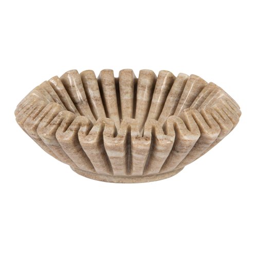 Creative Co-Op Round Marble Pleated Dish, Green