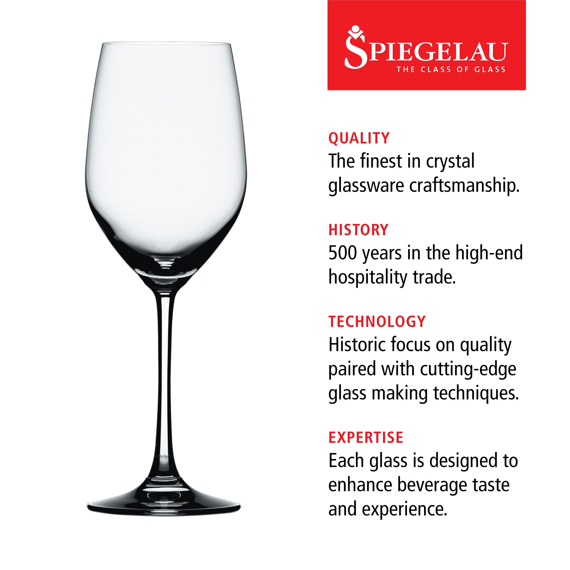 Spiegelau Vino Grande Stemmed Red Wine Glasses, Crystal Clear Wine Glasses for Pinot Noir, Cabernet, Wedding, Anniversary, Housewarming, Birthday Gifts, Elegant Glassware, Home Bar, 15 oz, Set of 4