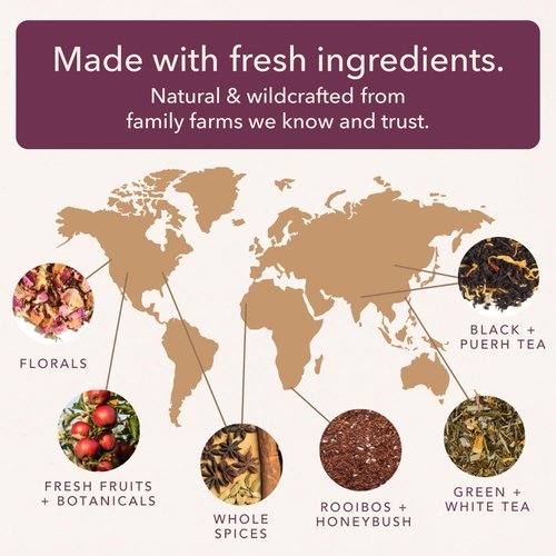 Moonlit Garden Collection Assorted Herbal Tea Gift Set - Hand-Crafted Loose Leaf Teas, Presentation Gift Box with Loose Leaf Steeper Included, Sleepytime Tea - 5 Unique and Flavorful Teas, 75+ Cups